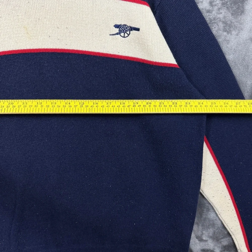 Arsenal FC Turtleneck Sweater Mens XL Navy Blue Good Knit Cannon Crest Pullover